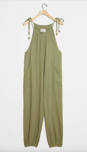 Anthropologie Jumpsuit Saturday/Sunday Abbi Womens Size MP Gauzy Green Pull-on - Picture 1 of 10