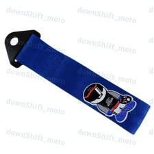 Blue High Strength Mugen Tow Strap Front Rear Bumper Towing Hook For Honda Acura