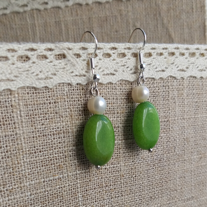 Oferta Pendientes artesanales de plata con piedras y perlas naturales