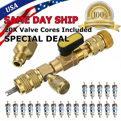 #ad 20X Cores HVAC Tool Valve Core Remover Dual 1 4quot; and 5 16quot; Port Installer $12.95