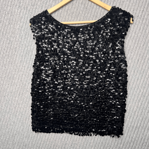 Vintage Stephen Chu Hong Kong New Years Eve Party Glam Beaded Black Lined Sexy