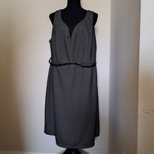 Women's Plus Size Paper Doll Bow Back Belt Dress Sz 3X