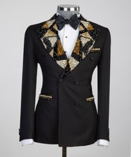 Ornate Hand Embroidered Tuxedo Men Suit Set Wedding Party Dresswear Banquet Suit