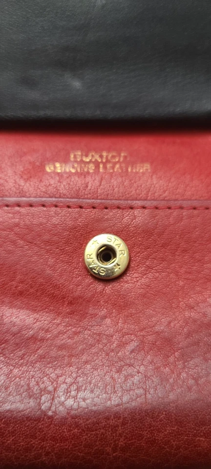 Cartera de cambio roja Buxton vintage cuero genuino texturizado mini Kisslock  Foto 3 de 4
