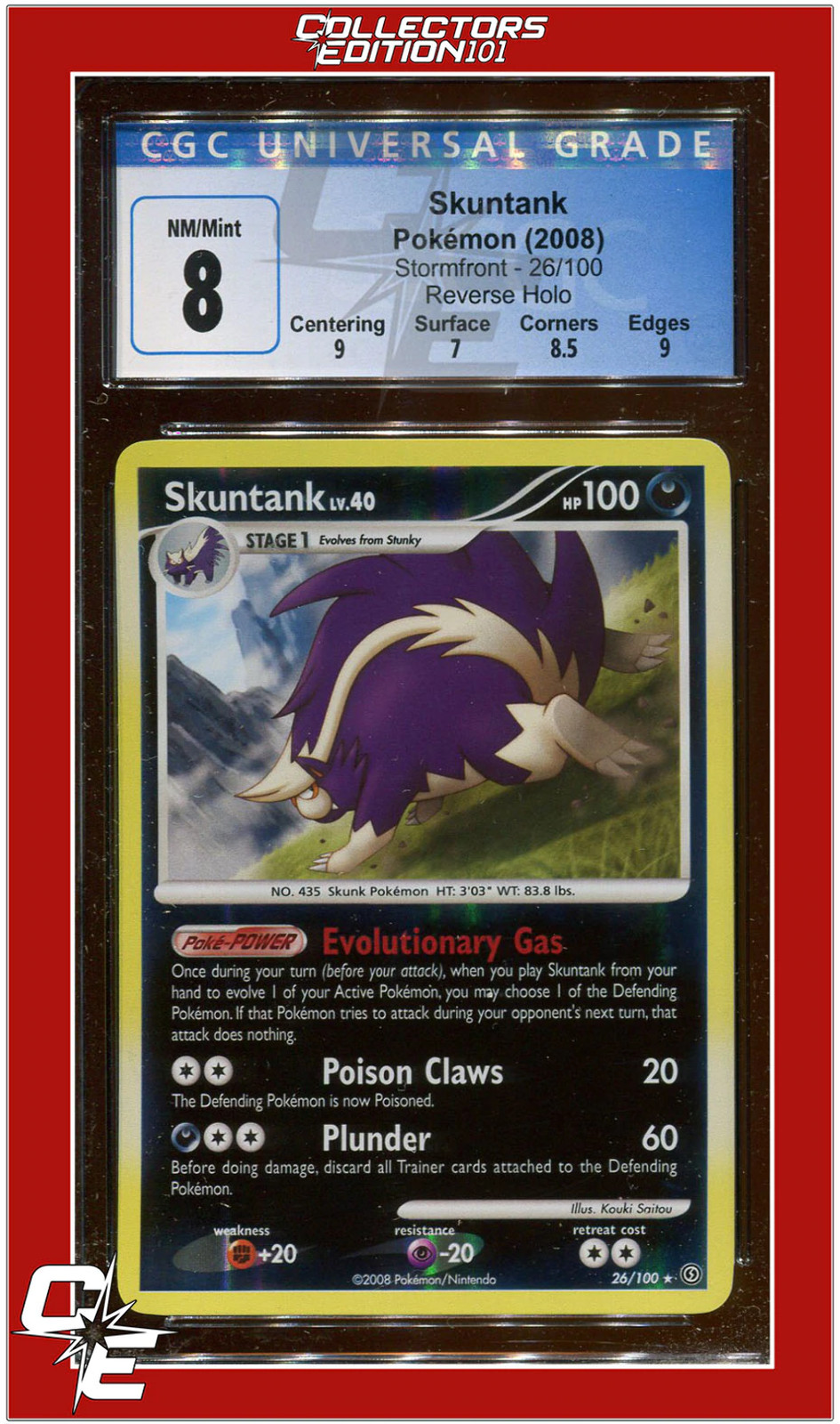Stormfront 26 Skuntank Reverse Holo CGC 8 - Subgrades