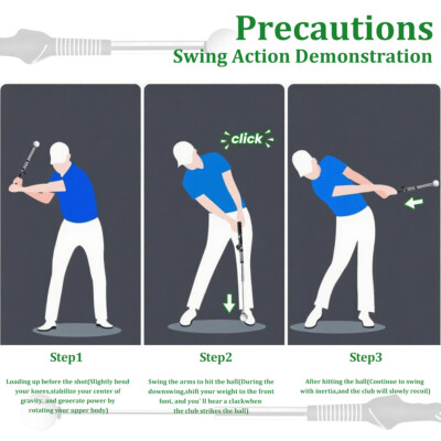 Retractable Golf Swing Training Aid with Rhythm Click Sound Golf