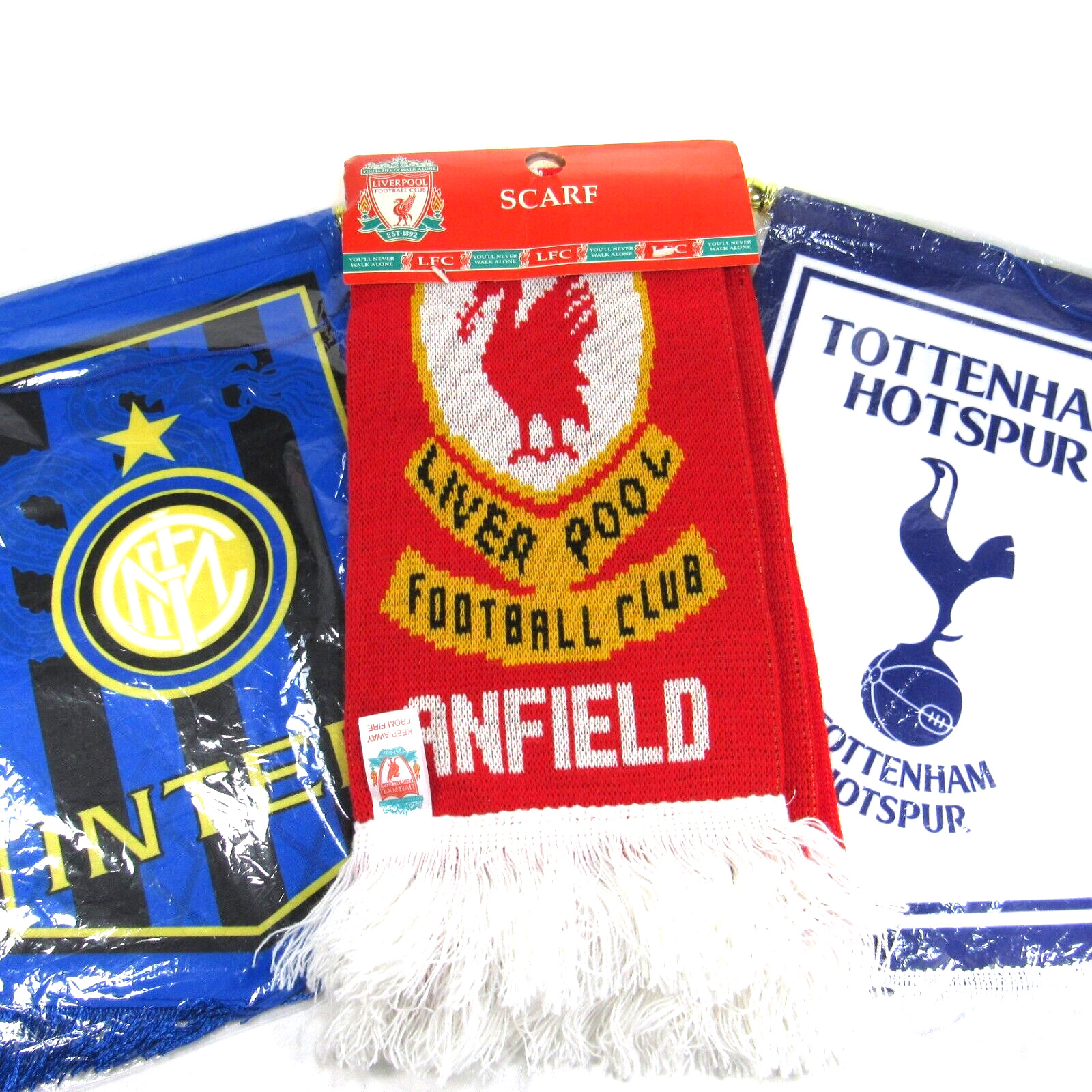 Soccer Merchandise Liverpool Scarf, Inter Milan Banner, Tottenham Hotspurs Banne