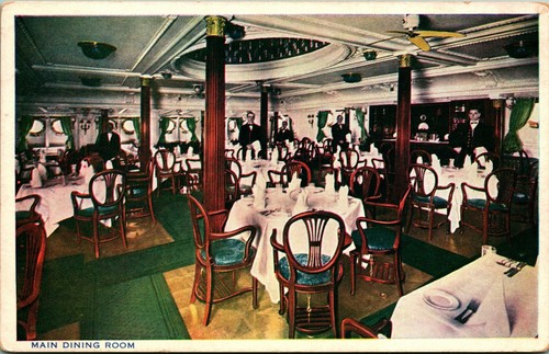 Interieur Esszimmer SS Calamares US Fruit Company Pre-WWI UNP 1910er Postkarte