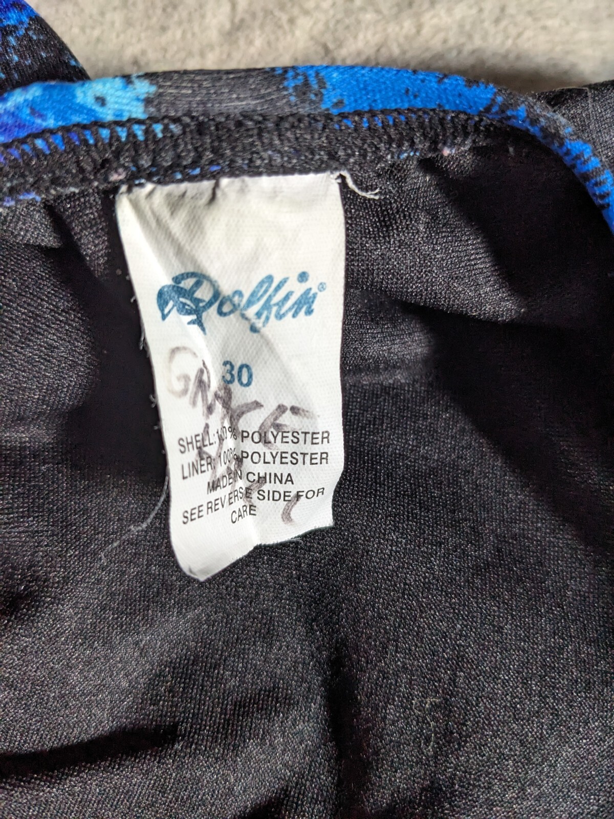 DOLFIN One Piece Swimsuit Womens Size 30 Black Blue