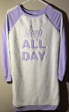 Girls Cat  Jack size Xl 14/16 Purple Night Gown  Sleep All Day  EUC