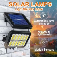 Outdoor Solar Street Light Motion Sensor Lamp Garage Dusk To Dawn Road Lamp