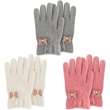 Kids Winter Gloves for Boys Girls, 3 Pairs Children Warm Wool Lined Gloves
