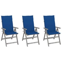 GartenstüHle Verstellbar 3Er Set Massivholz Akazie Mit Auflagen