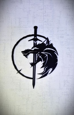 The Witcher Wolf  MODERN ART  Wanddekoration 47 x 35 cm Neu