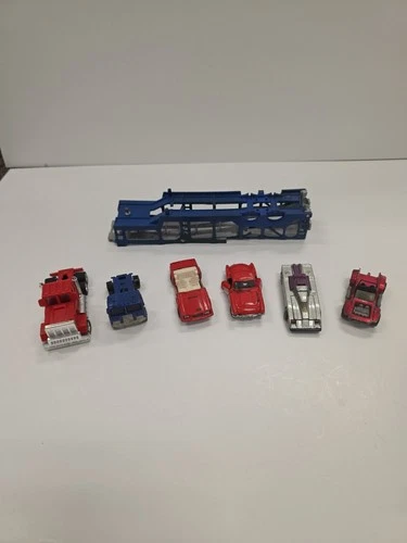 Vintage Hot Wheels 1980s Diecast Car Lot – 7 Vehicles + Car Carrier Trailer