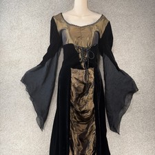 Corset Gothic Vampire Renaissance Medieval Costume Dress Black Bronze Larp M/L