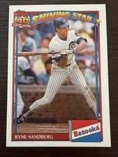 Ryne Sandberg 1991 Topps Bazooka Gum Shining Stars Baseball Card #9