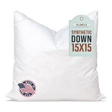 Synthetic Down Pillow Insert - 15x15 Down Alternative, 15 Inch by 15 Inch