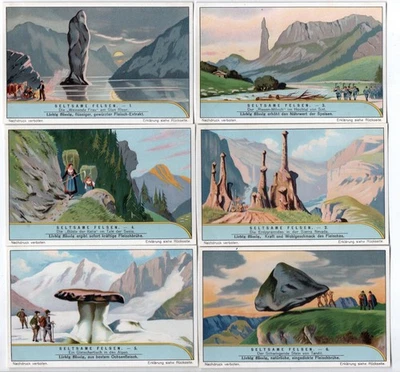 1 Serie Sammelbilder , LIEBIG .  SELTSAME  FELSEN     A: 1010 - Bild 1 von 2