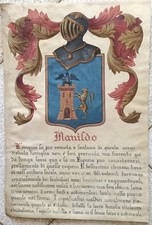 AAA398-BLASONE Familien Wappen Für Pergament (Liguria) - Altes Buch