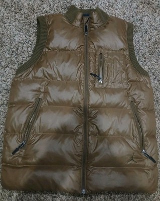 Air Jordan Brown 550 Fill Goose Down Quilted Puffer Vest Jacket Men Sz S Jumpman