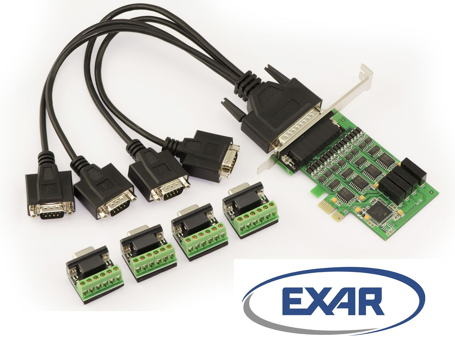 Carte contrôleur PCIe 4 ports RS422 RS485 avec chipset Exar XR17V354