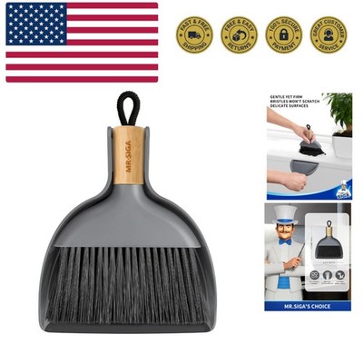 Mini Dustpan and Brush Set, Portable Cleaning Brush and Dustpan Combo with Ba...
