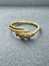 Gold Laminated Ring | 3 Hearts with Micro Zir...