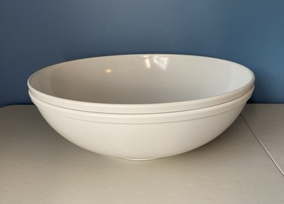 Two 1986 Texas Ware Mixing Bowl #135 White 15'' Melamine Large Big