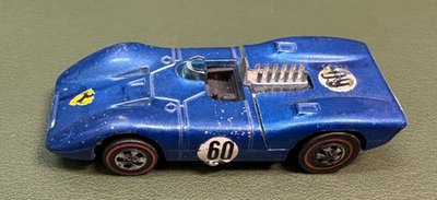 Vintage 1969 Hot Wheels Redline Blue Ferrari 312P Diecast Toy Car