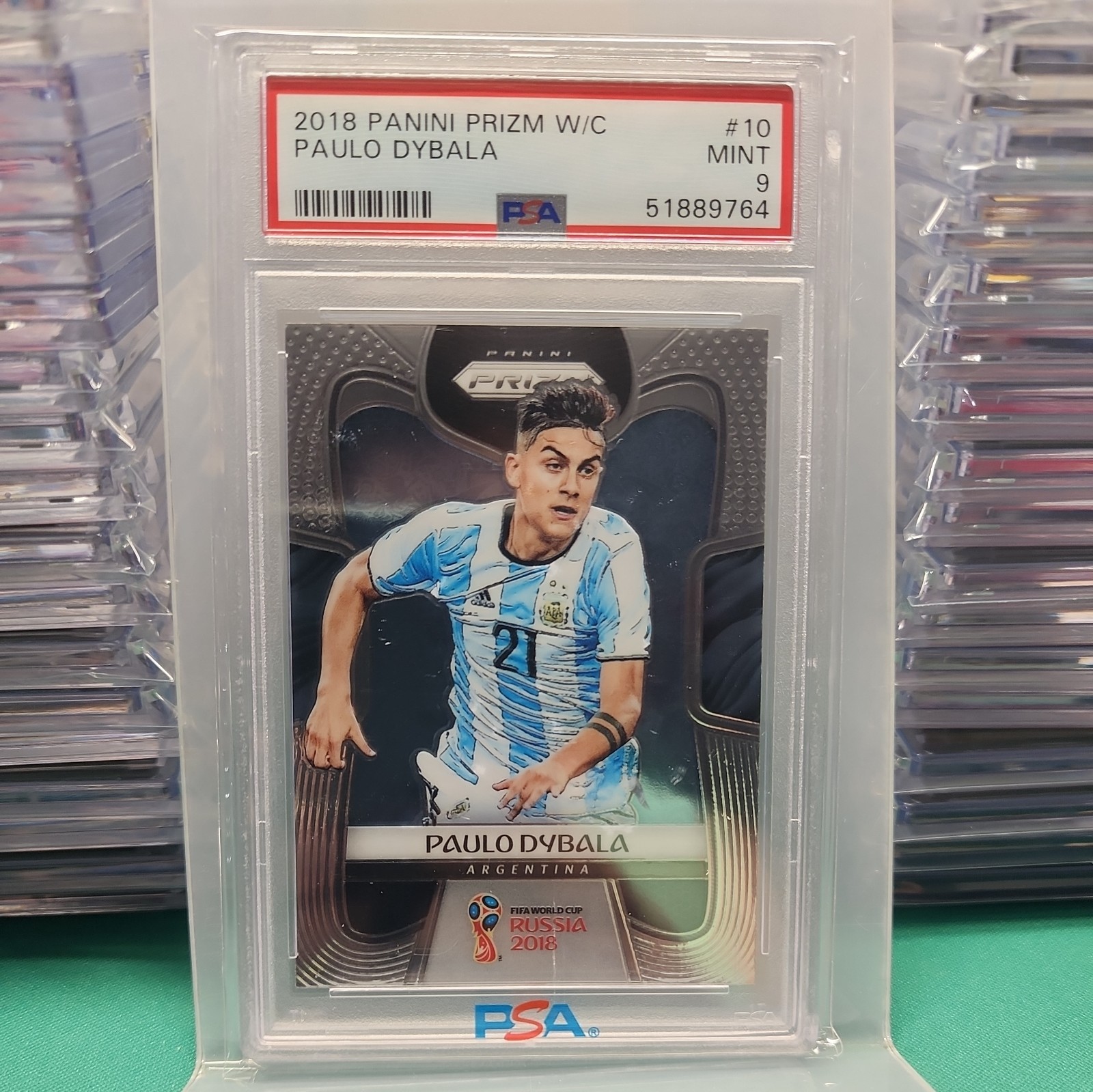 2018 Panini Prizm World Cup - Silver Prizm #10 Paulo Dybala Psa 9
