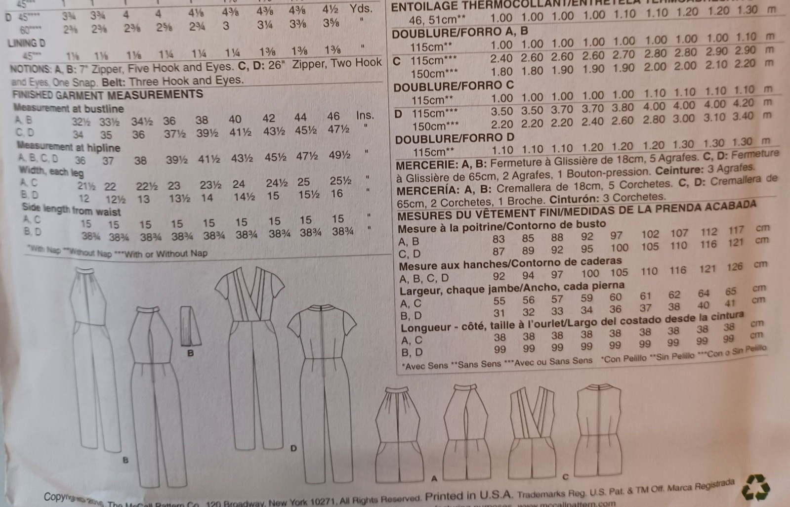 7391 McCalls SEWING Pattern UNCUT Sz Misses 6-14 romper jumpsuit belt ...