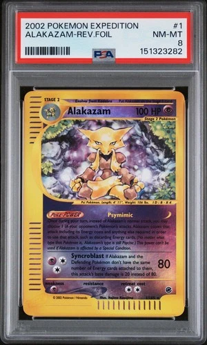Pokemon Expedition Reverse Holo Foil Alakazam 1/165 PSA 8