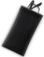 Soft Sunglasses Eyeglass Glasses Case,7x3.5inch Portable PU Leather Squeeze Top