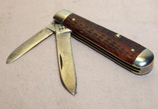 1950 a 1964 CASE XX 6235 SWELL END JACK RARA NAVAJA DE BOLSILLO JIGGED HUESO ROJO
