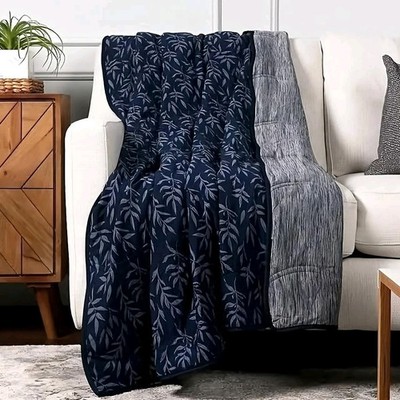 Life Comfort Reversible Cooling Throw, 60'' X 70'', Dark Blue 