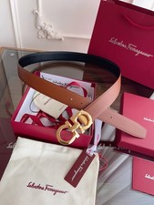MEN Salvatore Ferragamo Belt Handcrafted Genuine Italian Leather Reversible