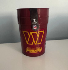 Brand New Washington Commanders 2 Pack Beverage Plastic Cups NFL Logo MRL Sports