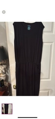 Tommy John Black Second Skin Cinched Dress Sleeveless Modal Pima Cotton Large