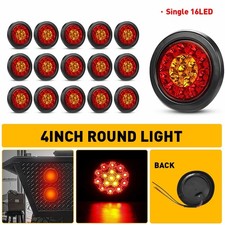 8x 4inch Round Red White Led Truck Trailer Brake Stop Turn Signal Tail Light Drl 8x 4inch Round Red White Led Truck Trailer Brake Stop Turn Signal Tail Light Drl