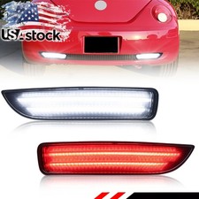 2x Led Rear Bumper Red Tail White Backup Light For 2006-2010 Volkswagen Beetle