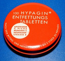 PILLENDOSE  HYPAGIN ENTFETTUNGS TABLETTEN 50er JAHRE