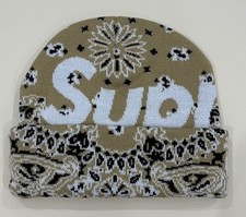 NEW IN BAG Supreme Box Big Logo Tan Bandana Beanie FW24