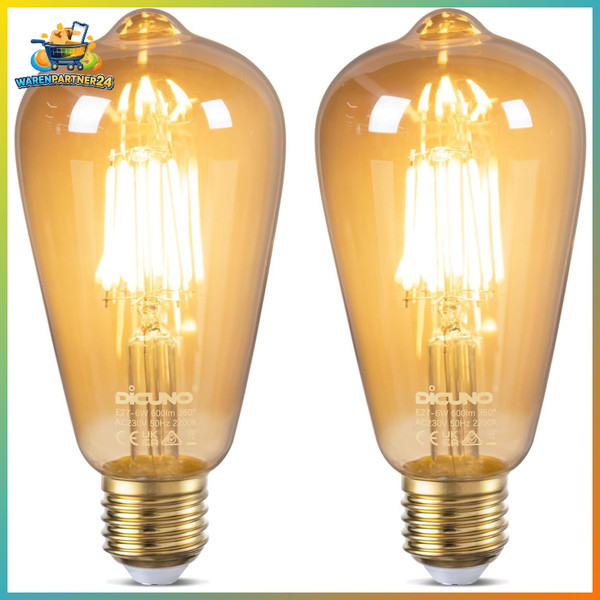Edison GlüHbirne E27 ST64 6W Warmweiß 2200K 600LM Antik Retro 2Er Pack-image