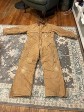 Vintage Carhartt Quilt Lined Duck Coveralls/Jumpsuit Men  s Size XL/L USA MADE