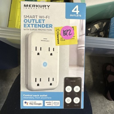 Merkury Innovations Smart Wi-Fi Outlet Extender w/ Surge Protection (4 Outlets)