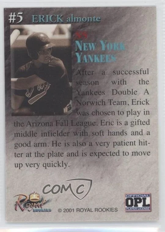 2001 Royal Rookies Throwbacks Erick Almonte #5 RC - Image 2 of 2