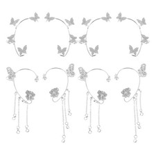 8 Pcs Butterfly Ear Clip Cuff Earrings for Women Cuffs Non Piercing