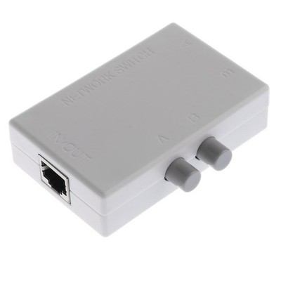 RJ45-2M 2 Ports Internet Network Sharing Switch Splitter Selector Hub Box
