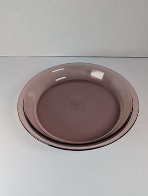 Vintage Pyrex #209 Cranberry Colored 9  Flat Rim Pie Pans